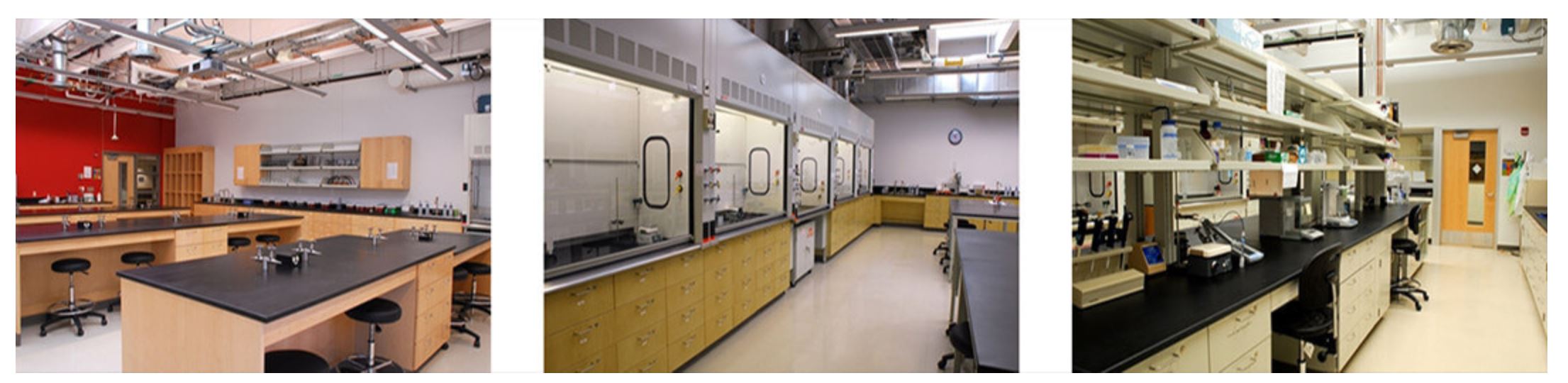 images of teaching labs in the Department of Chemistry & Biochemistry