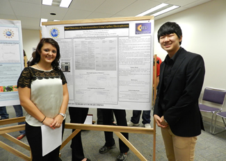 two students present their research